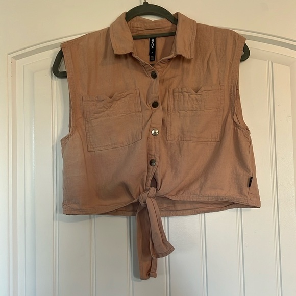 RVCA Tie front Vest Size Small - Picture 1 of 5
